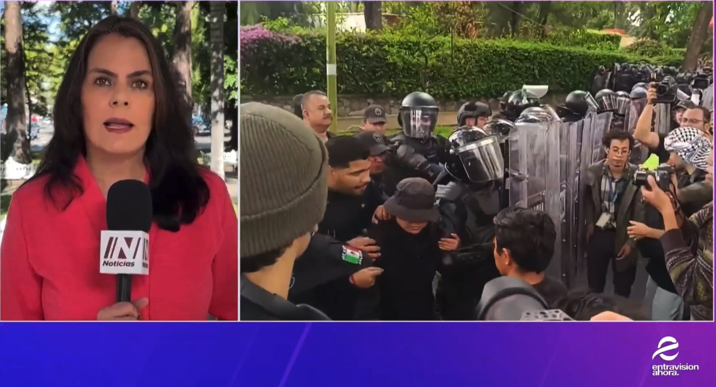 Piedras, gas lacrimógeno y detenciones lo que pasó el domingo en Casa Jalisco, durante manifestación